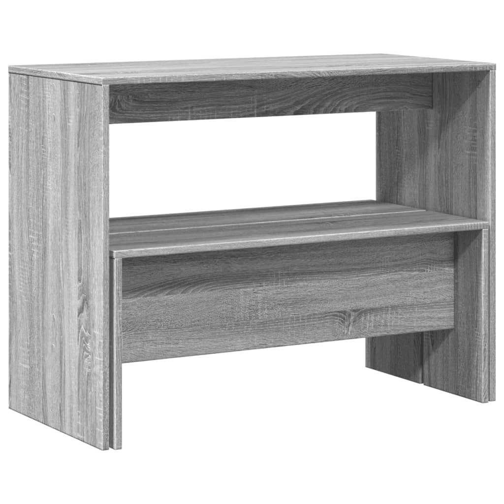 3-delige Eettafel en bankenset bewerkt hout grijs sonoma eiken – afbeelding 7