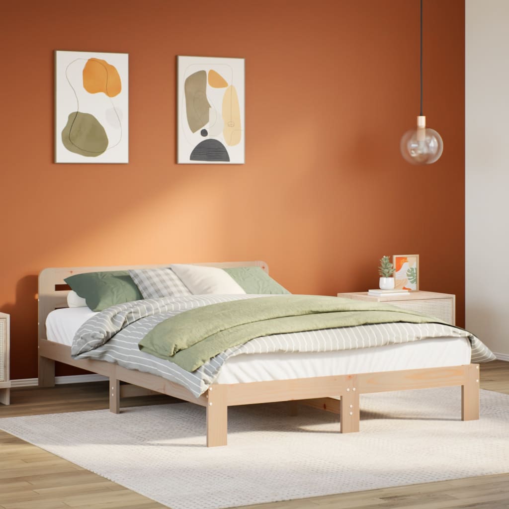 Bedframe zonder matras massief grenenhout 160x200 cm – afbeelding 1