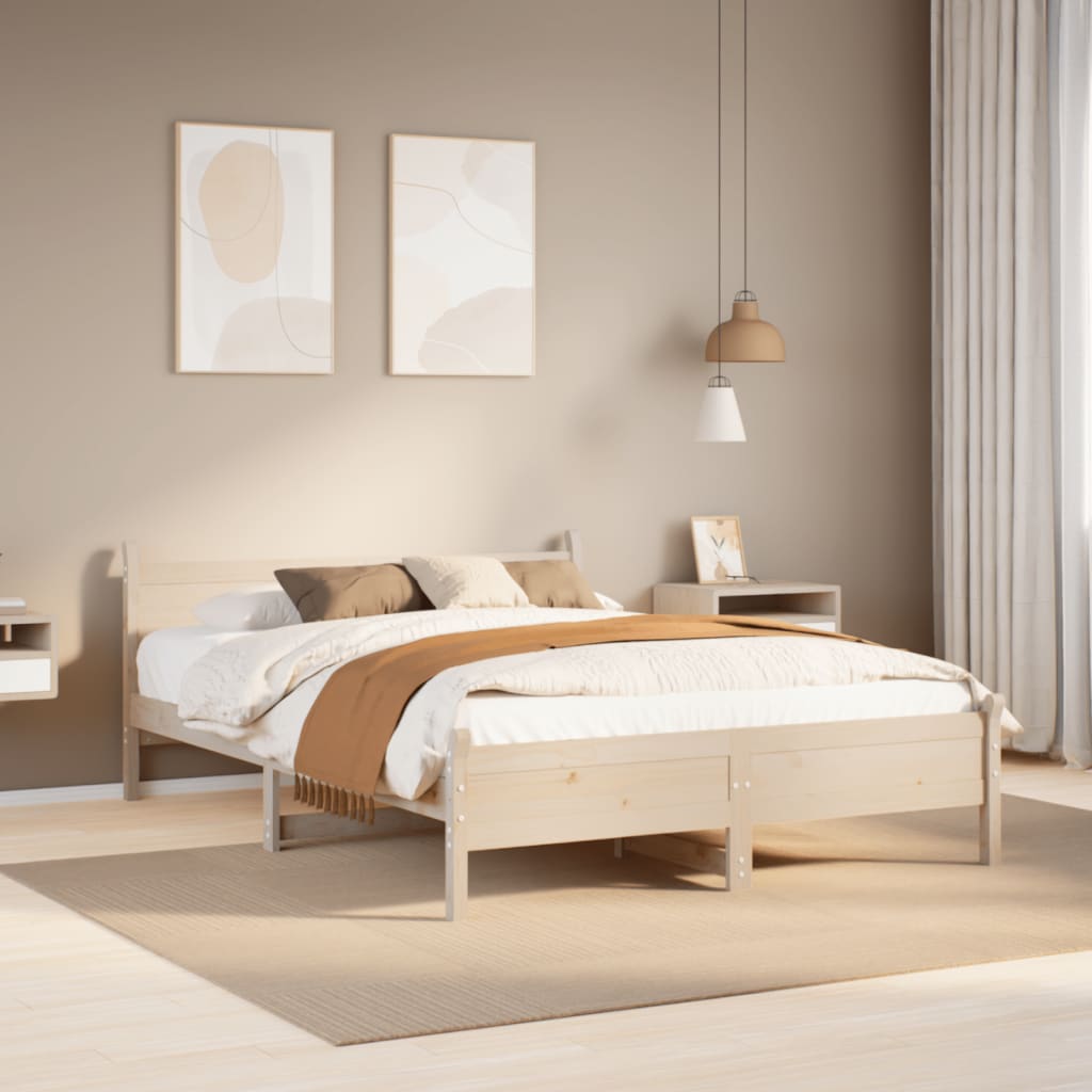 Bedframe zonder matras massief grenenhout 140x200 cm – afbeelding 1