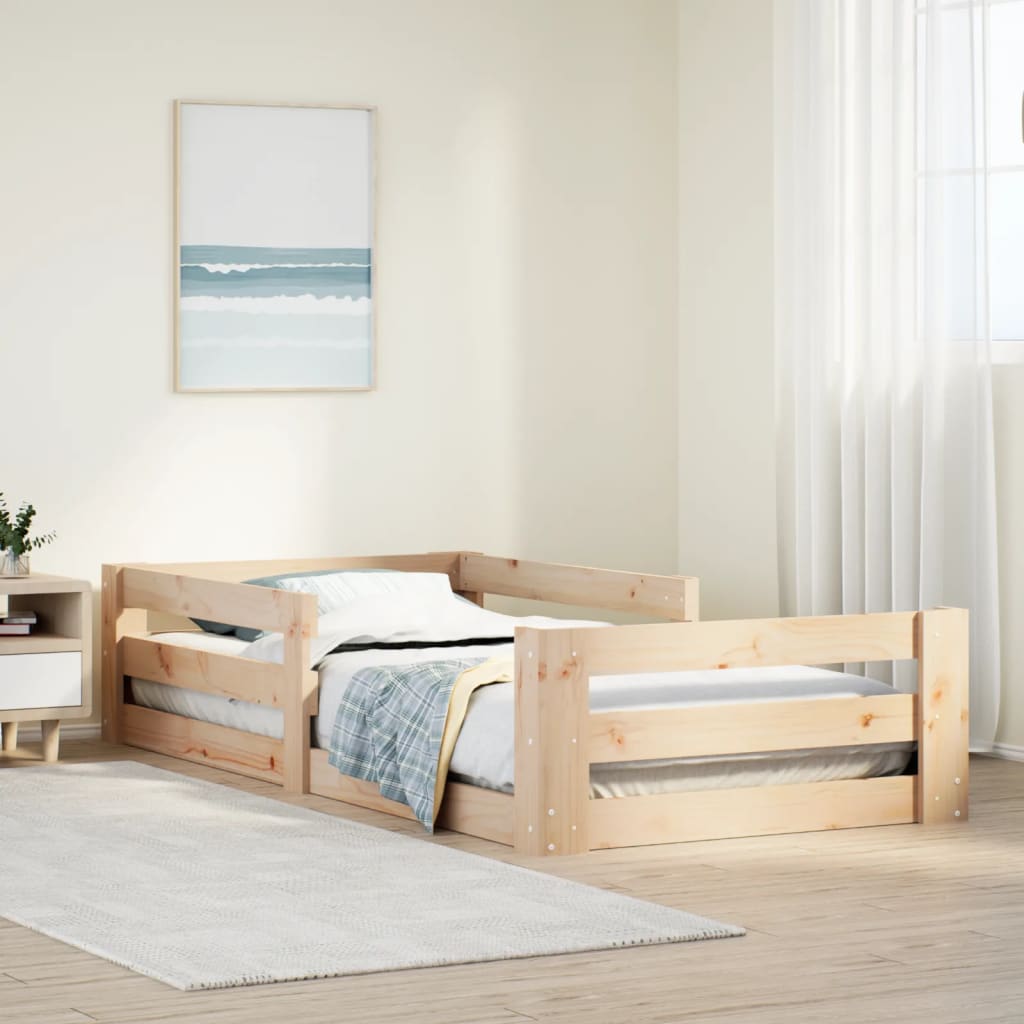 Bedframe zonder matras massief grenenhout 75x190 cm – afbeelding 1