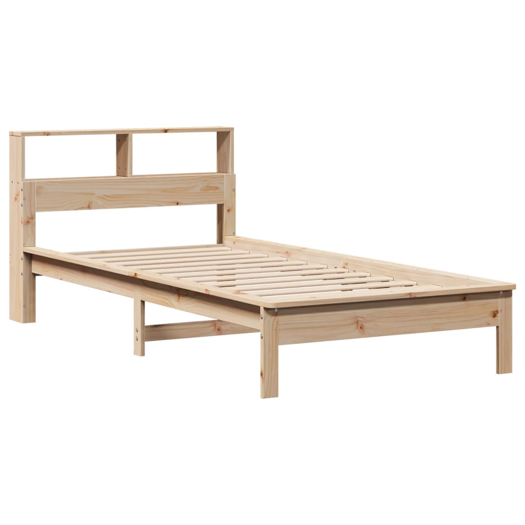 Bed met boekenkast zonder matras massief grenenhout 90x190 cm – afbeelding 3