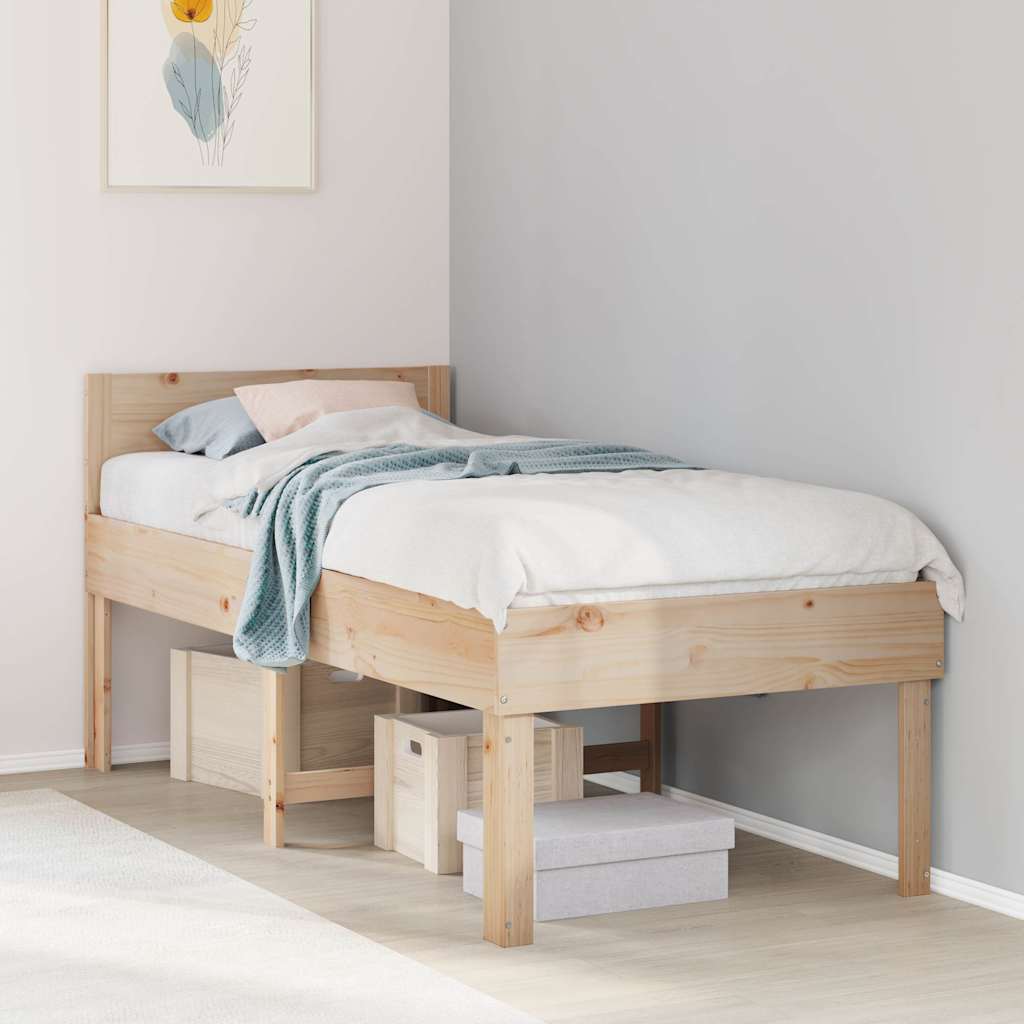 Bedframe zonder matras massief grenenhout 75x190 cm – afbeelding 1