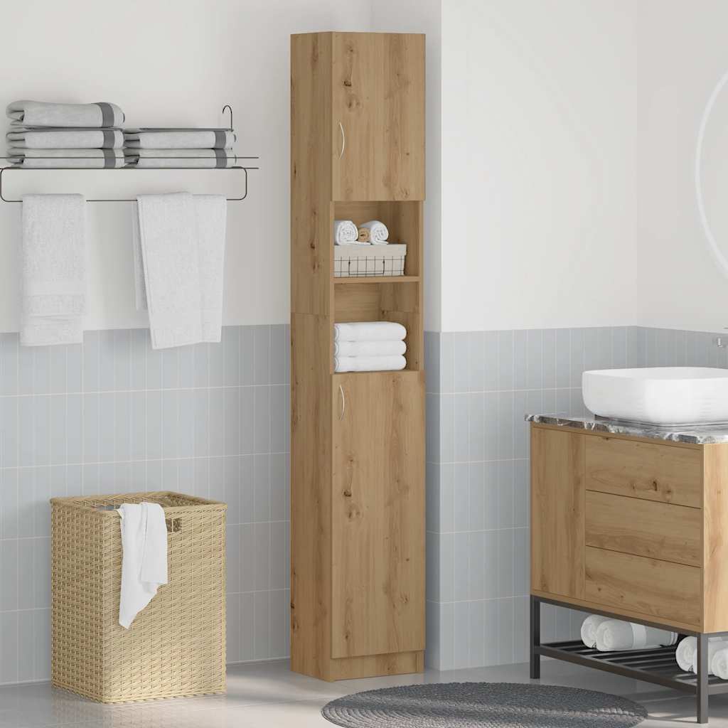 Badkamerkast Artisan Eiken 32x25,5x190 cm Bewerkt Hout