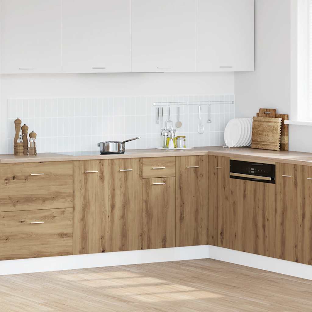 Onderkast met lade Lyon 30x46x81,5 cm bewerkt hout artisanaal eiken