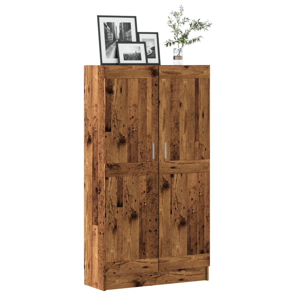 Boekenkast 82,5x30,5x150 cm bewerkt hout oud houtkleurig – afbeelding 1