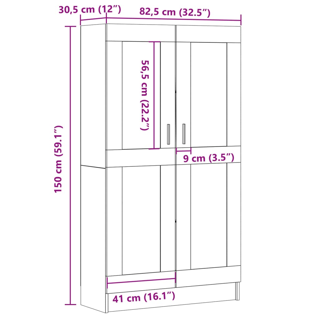 Boekenkast 82,5x30,5x150 cm bewerkt hout oud houtkleurig – afbeelding 11