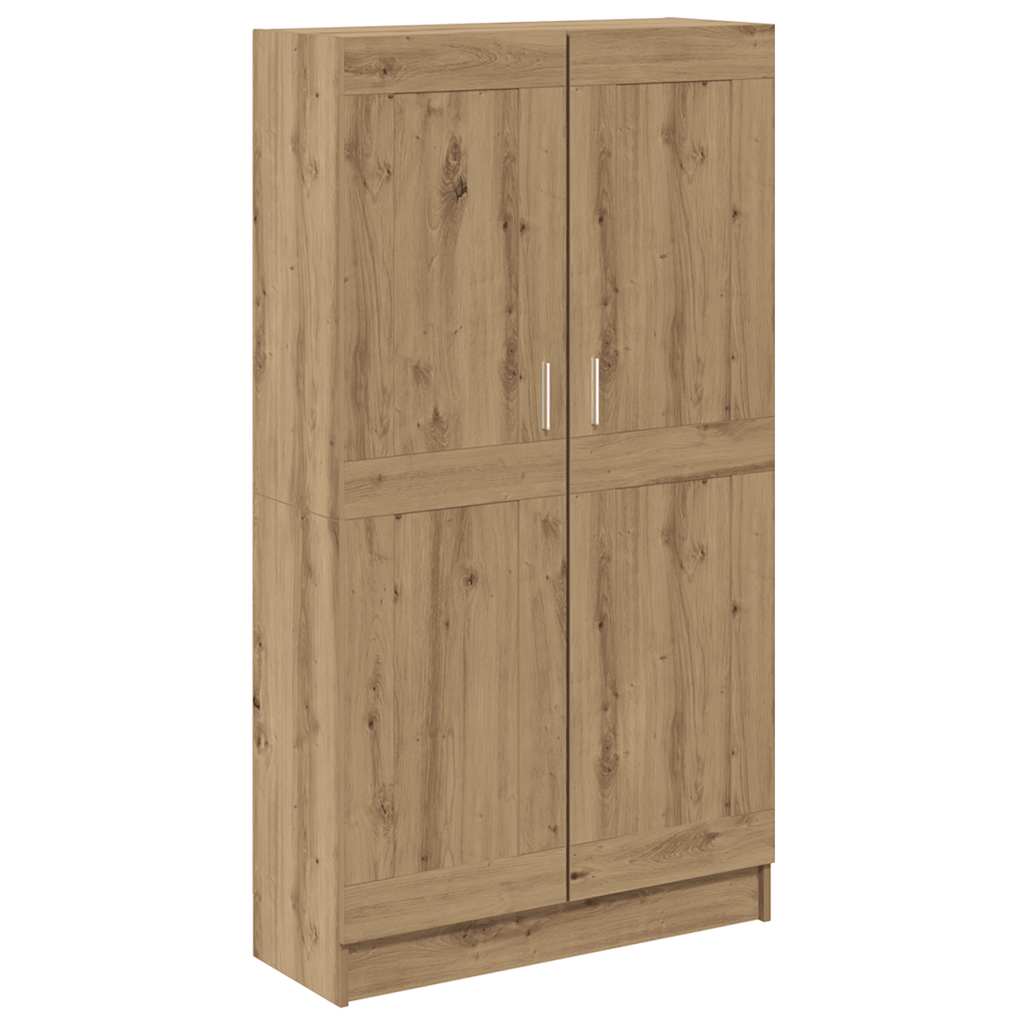 Boekenkast 82,5x30,5x150 cm bewerkt hout artisanaal eikenkleur – afbeelding 2