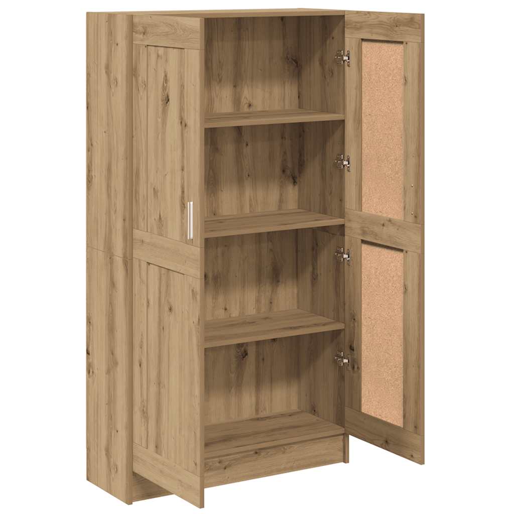 Boekenkast 82,5x30,5x150 cm bewerkt hout artisanaal eikenkleur – afbeelding 4