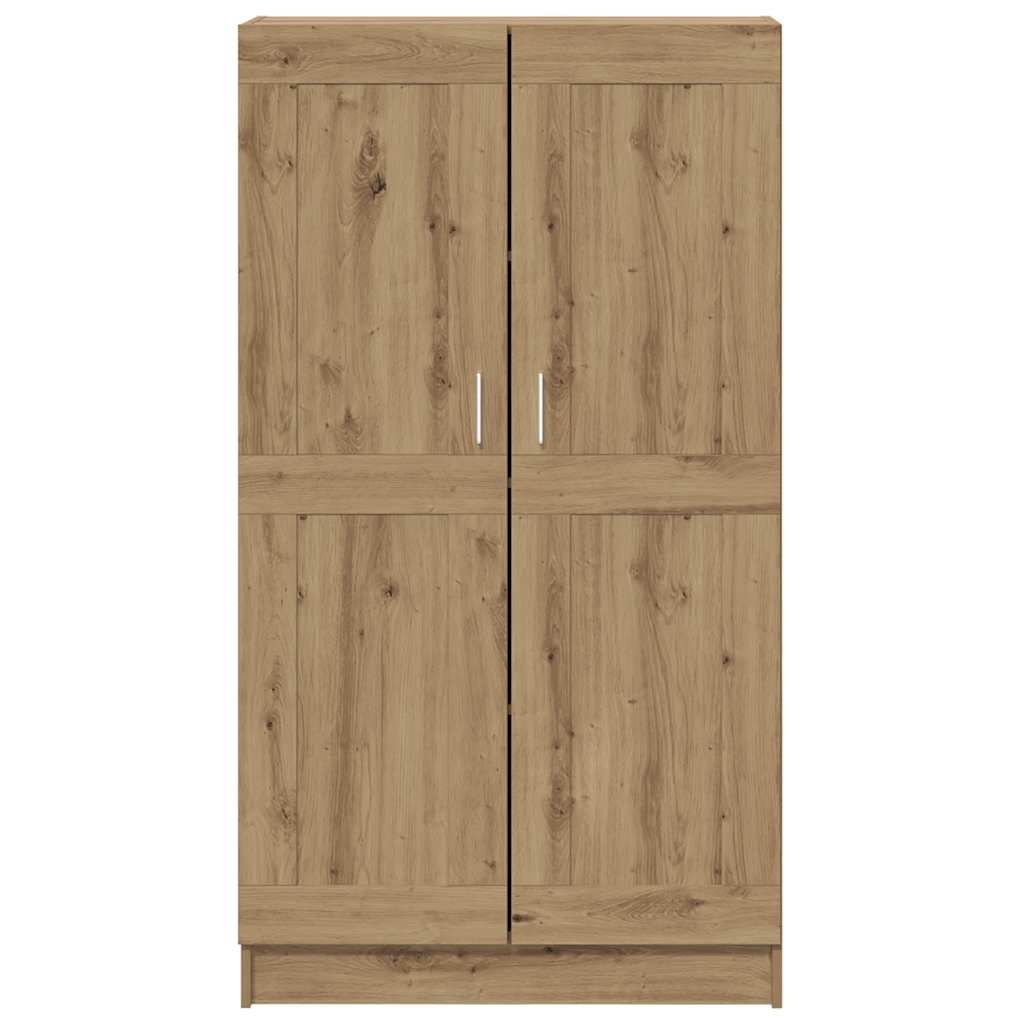 Boekenkast 82,5x30,5x150 cm bewerkt hout artisanaal eikenkleur – afbeelding 5