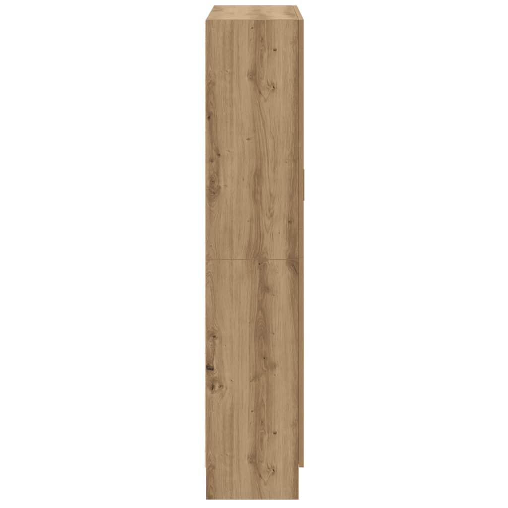 Boekenkast 82,5x30,5x150 cm bewerkt hout artisanaal eikenkleur – afbeelding 6