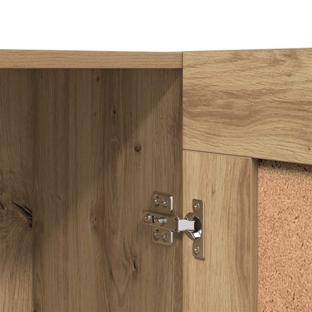 Boekenkast 82,5x30,5x150 cm bewerkt hout artisanaal eikenkleur – afbeelding 8