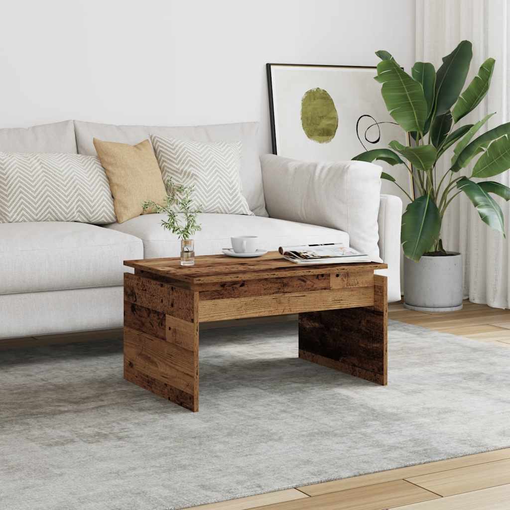 Salontafel 68x50x38 cm bewerkt hout oud houtkleurig – afbeelding 1