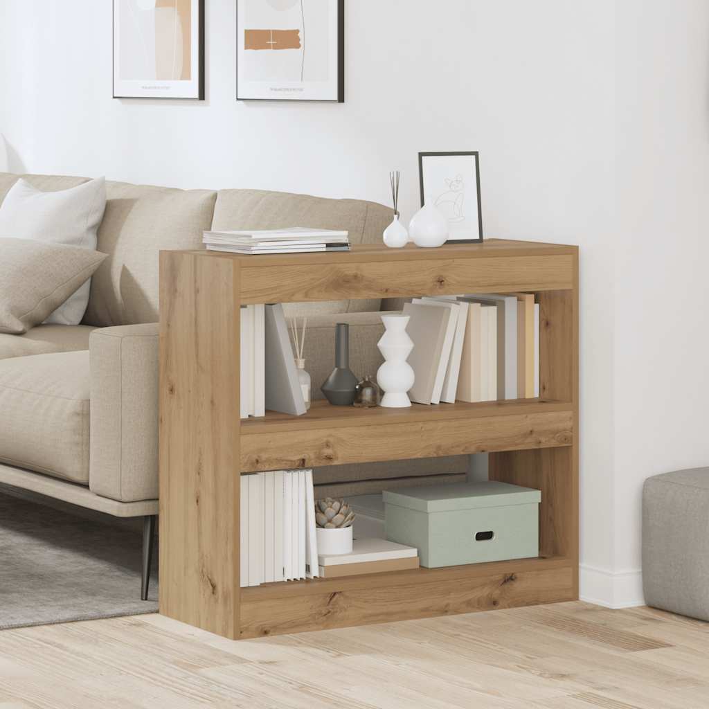 Boekenkast/kamerscherm 80x30x72 cm artisanaal eikenkleur