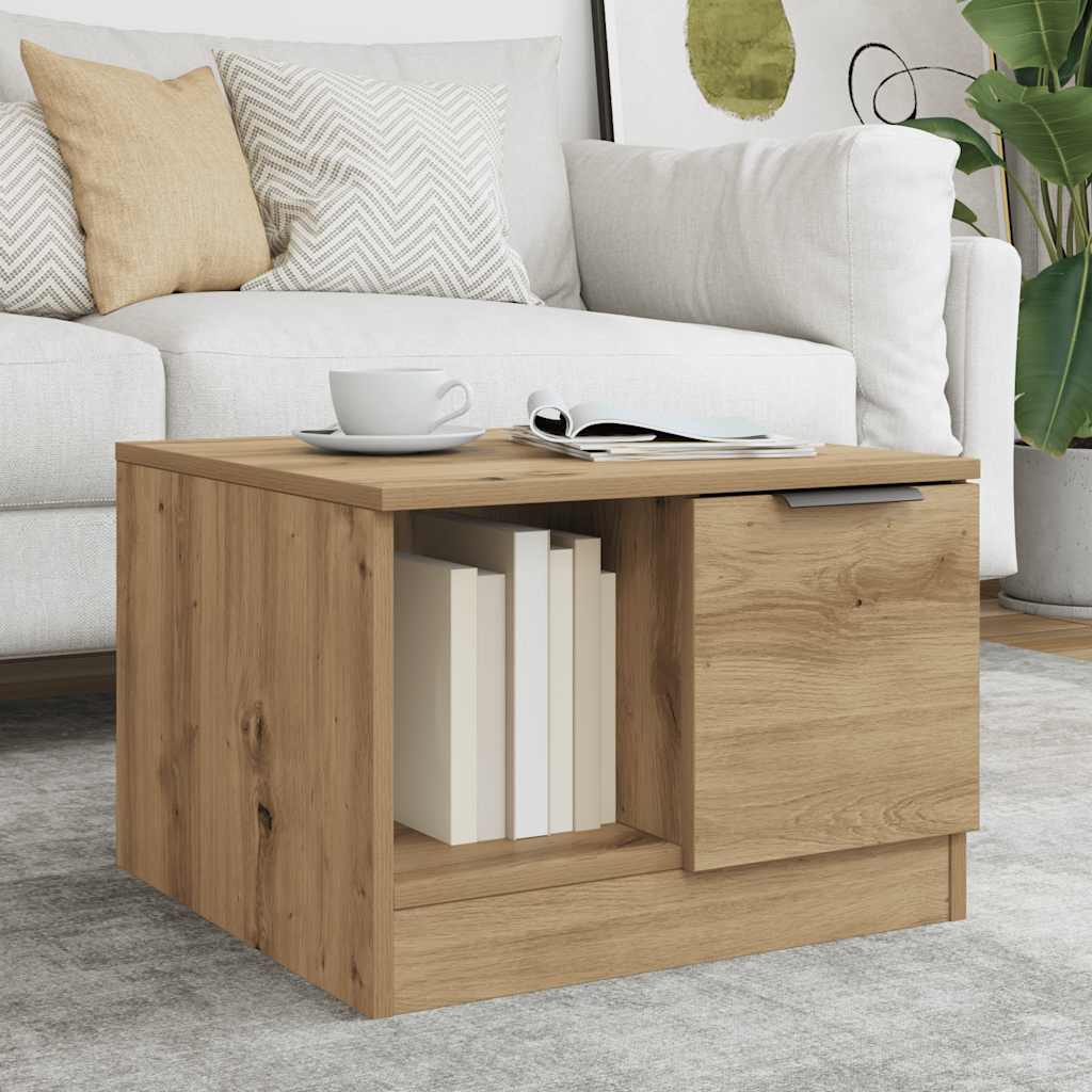 Salontafel 50x50x36 cm bewerkt hout artisanaal eikenkleur
