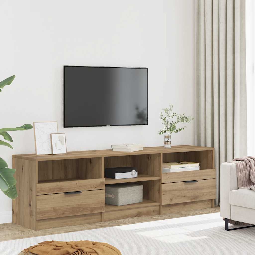 Tv-meubel 150x33,5x45 cm bewerkt hout artisanaal eikenkleur – afbeelding 1