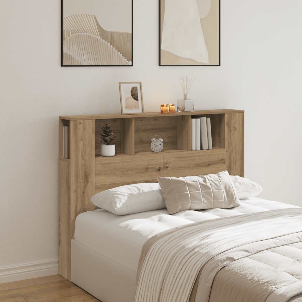 Hoofdbordkast Artisan Eiken 140x18,5x102,5 cm Bewerkt Hout