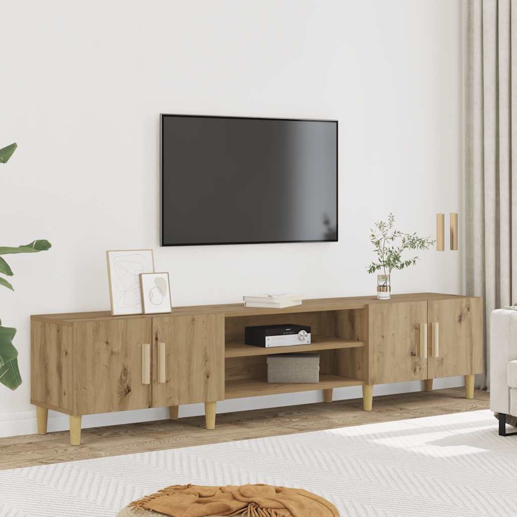 Tv-meubel 180x31,5x40 cm bewerkt hout artisanaal eikenkleurig – afbeelding 1