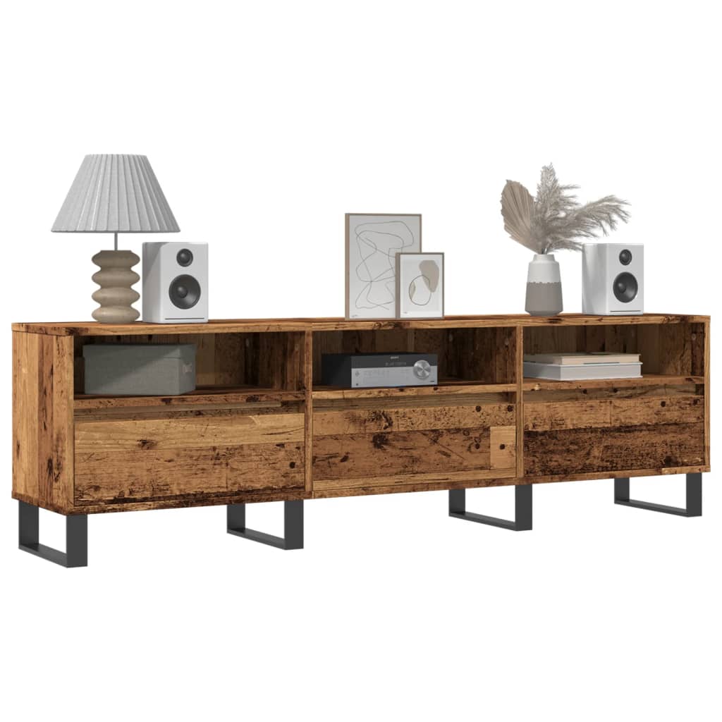 Tv-meubel 150x30x44,5 cm bewerkt hout oud houtkleurig – afbeelding 1