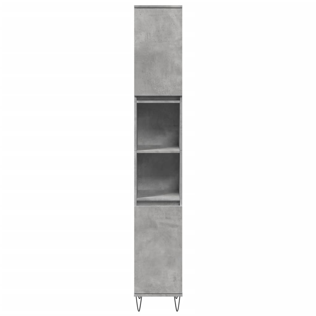 Badkamerkast 30x30x190 cm bewerkt hout betongrijs – afbeelding 4