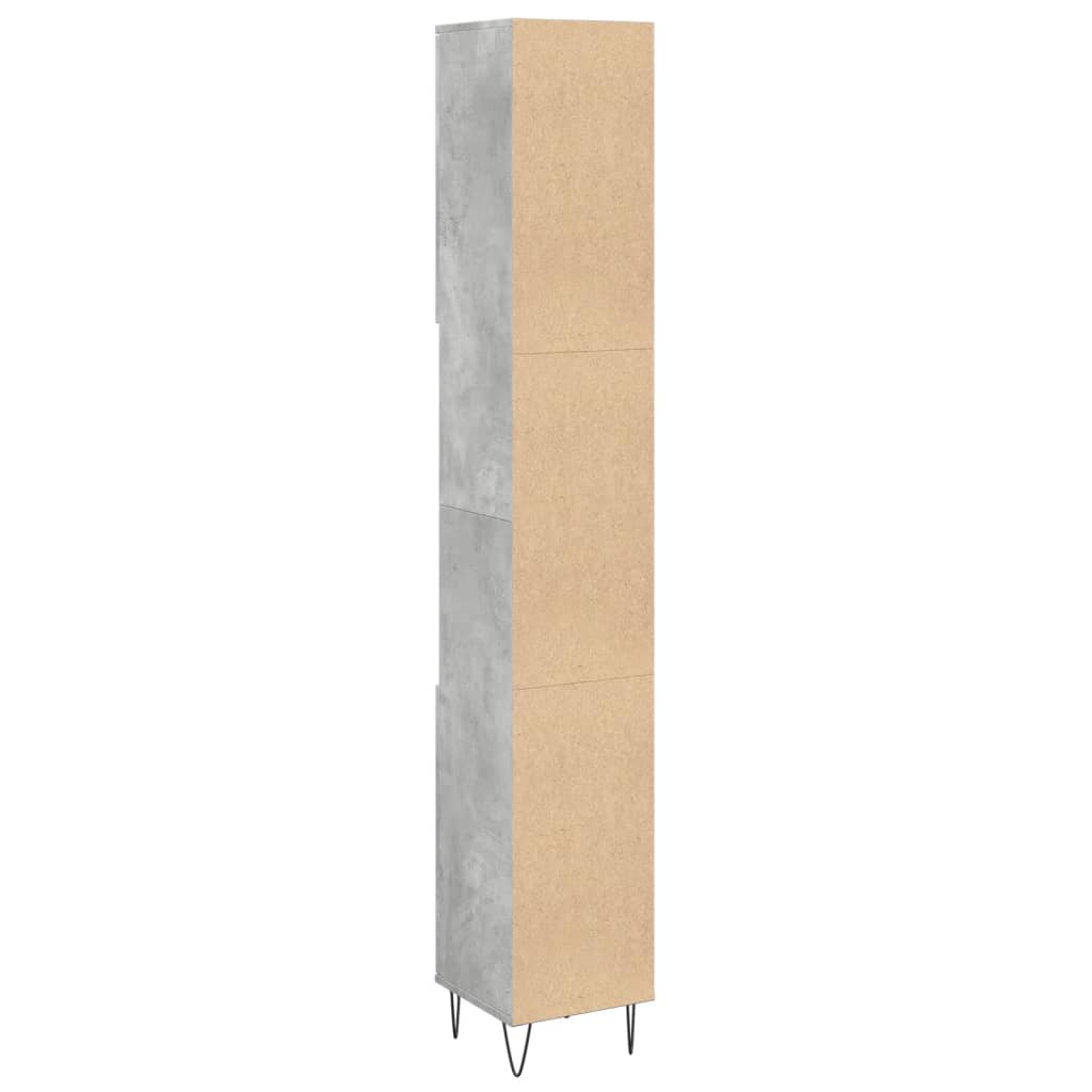 Badkamerkast 30x30x190 cm bewerkt hout betongrijs – afbeelding 6