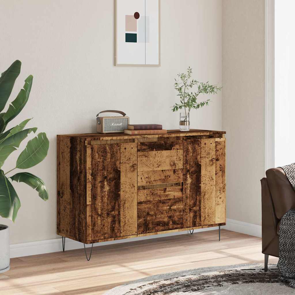 Dressoir 101,5x35x70 cm bewerkt hout oud houtkleurig