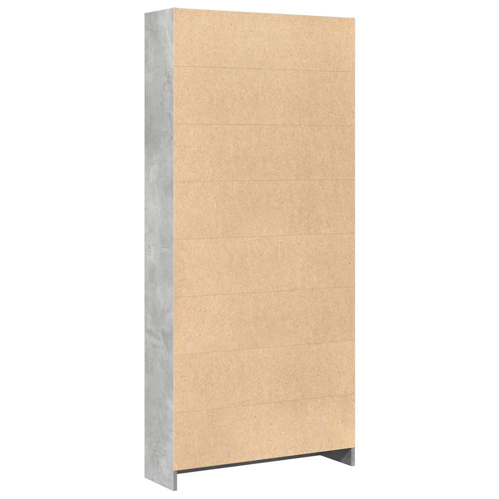 Boekenkast 80x24x176 cm bewerkt hout betongrijs – afbeelding 5