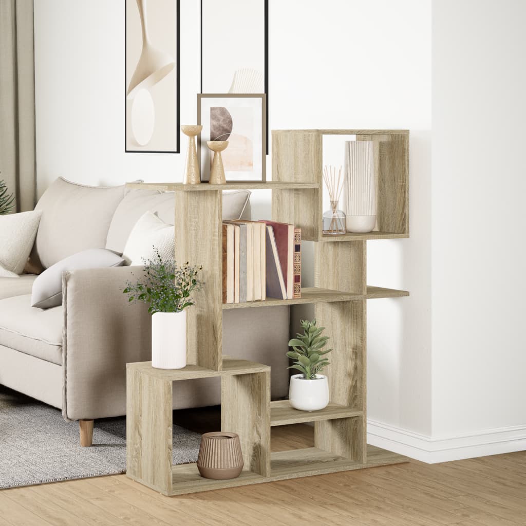 Kamerscherm / boekenkast 92x29x112 cm hout sonoma eikenkleur – afbeelding 4
