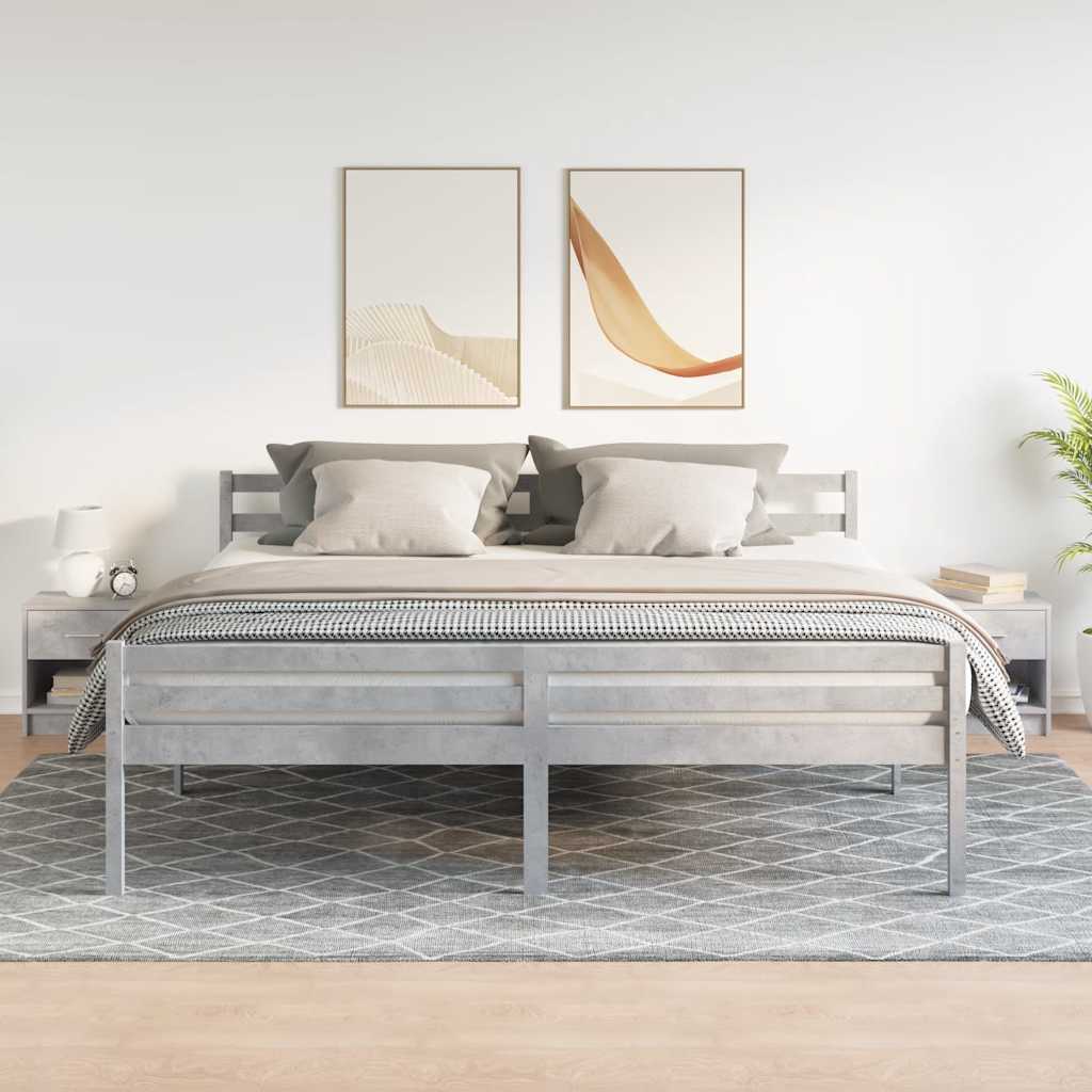 Nachtkastjes 2 st met lade 39x28x41 cm betongrijs – afbeelding 1