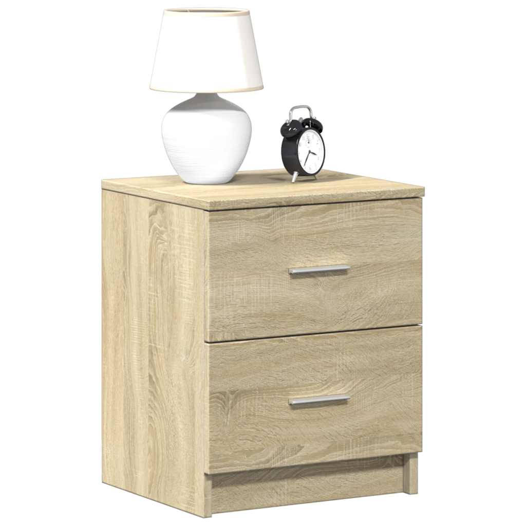Nachtkastje met 2 lades 40x36x50 cm sonoma eikenkleurig – afbeelding 1