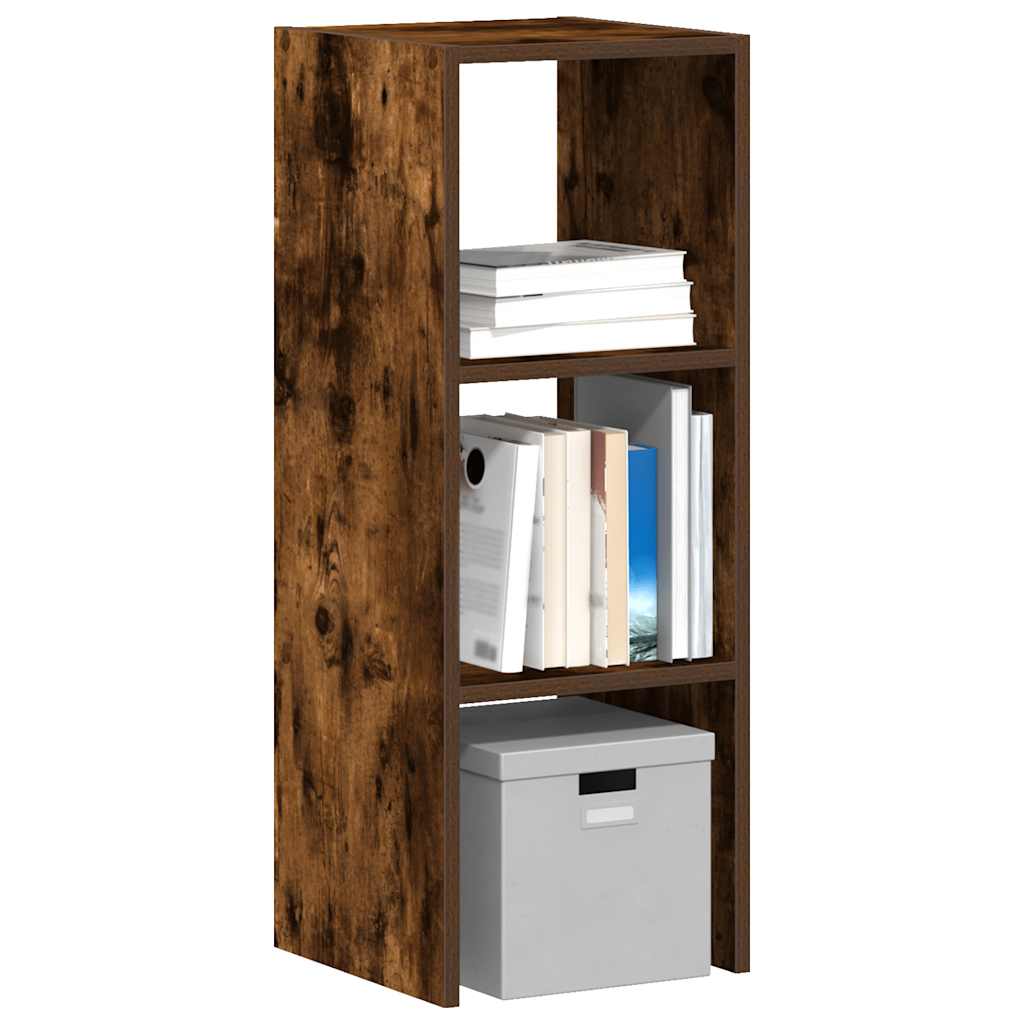 Boekenkast stapelbaar 30x30x80 cm bewerkt hout gerookt eiken – afbeelding 1