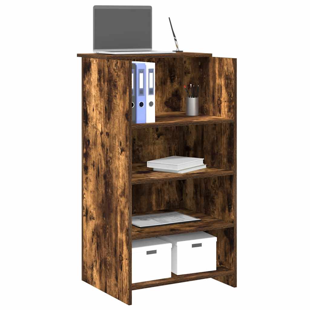 Receptiebalie 55x50x103,5 cm bewerkt hout gerookt eikenkleurig