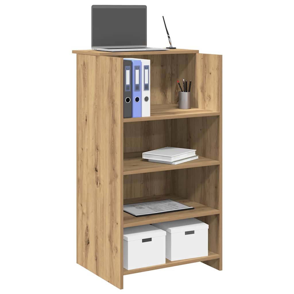 Receptiebalie 55x50x103,5 cm bewerkt hout artisanaal eikenkleur