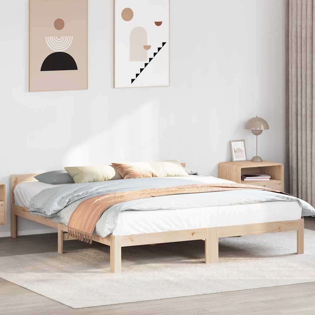 Bedframe zonder matras massief grenenhout 160x200 cm – afbeelding 4