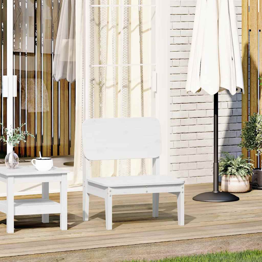 Tuinstoel 60x52,5x72 cm massief grenenhout wit – afbeelding 1