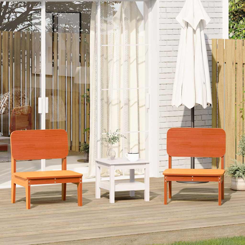 Tuinstoelen 2 st 60x52,5x72 cm massief grenenhout wasbruin – afbeelding 1