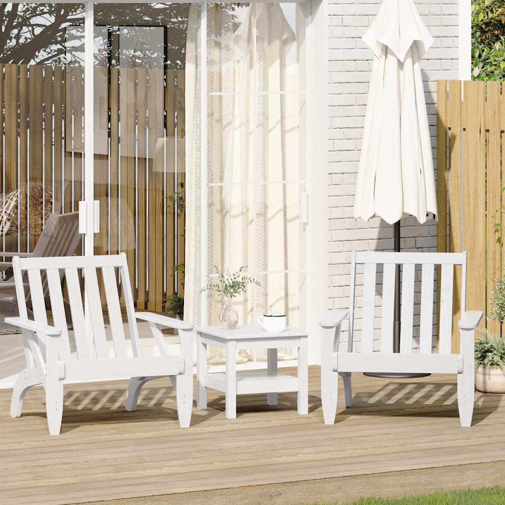 Tuinstoelen Adirondack 2 st 75x77x77 cm massief grenenhout wit – afbeelding 1