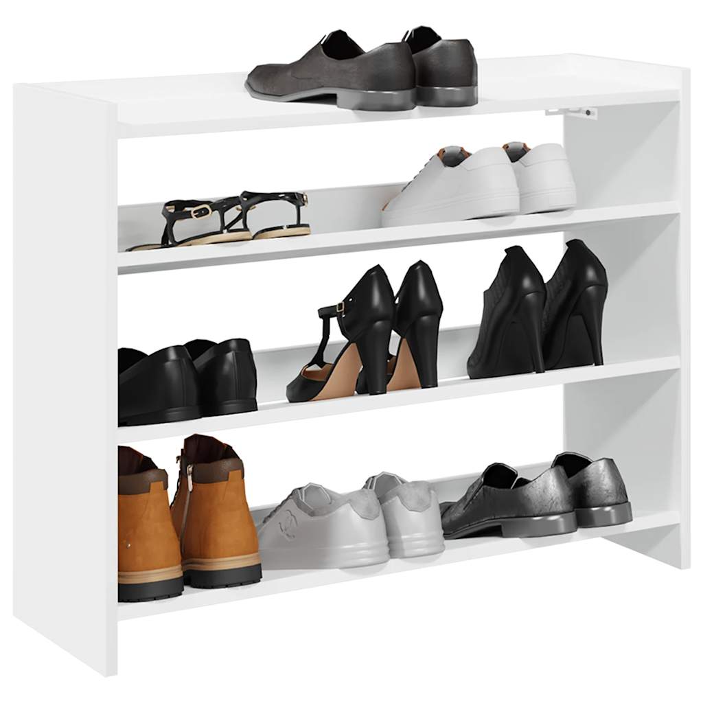 Schoenenrek 80x25x62 cm bewerkt hout wit