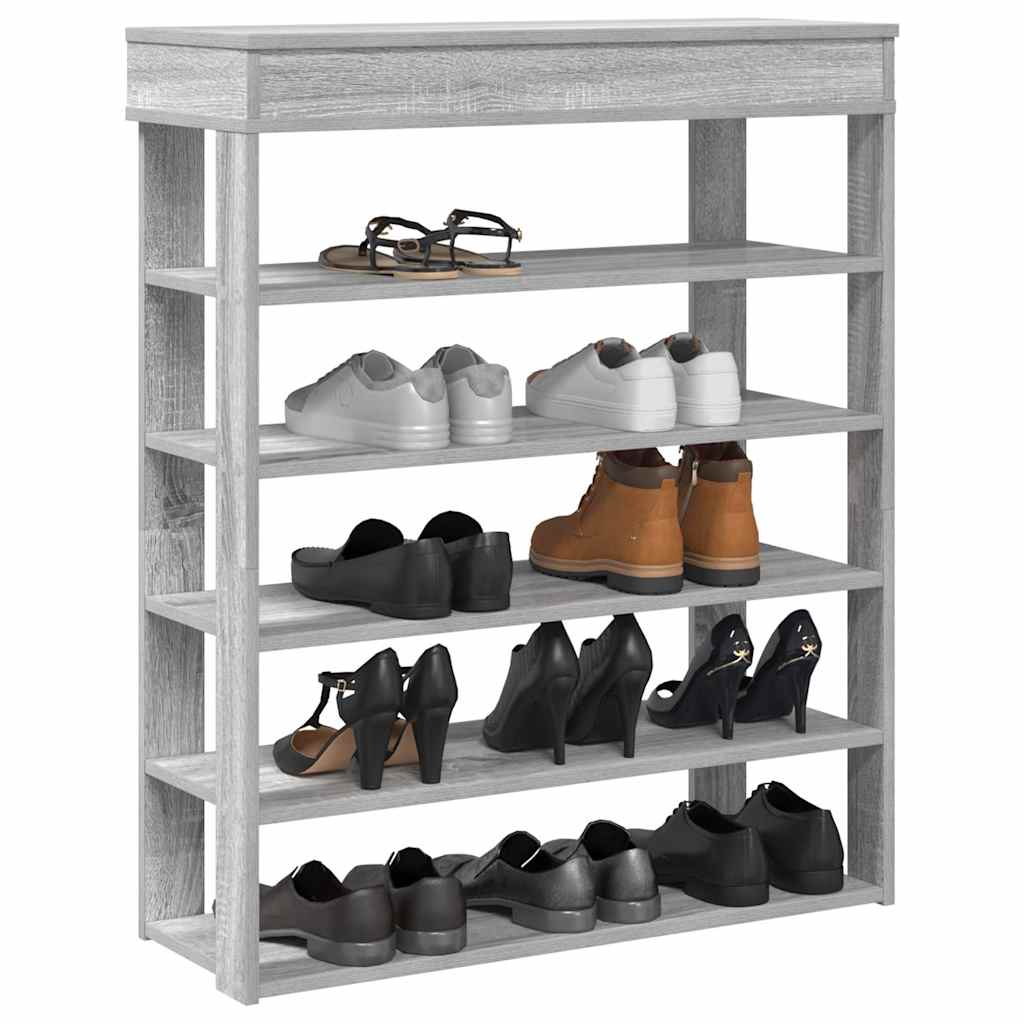 Schoenenrek 80x30x98 cm bewerkt hout grijs sonoma – afbeelding 1