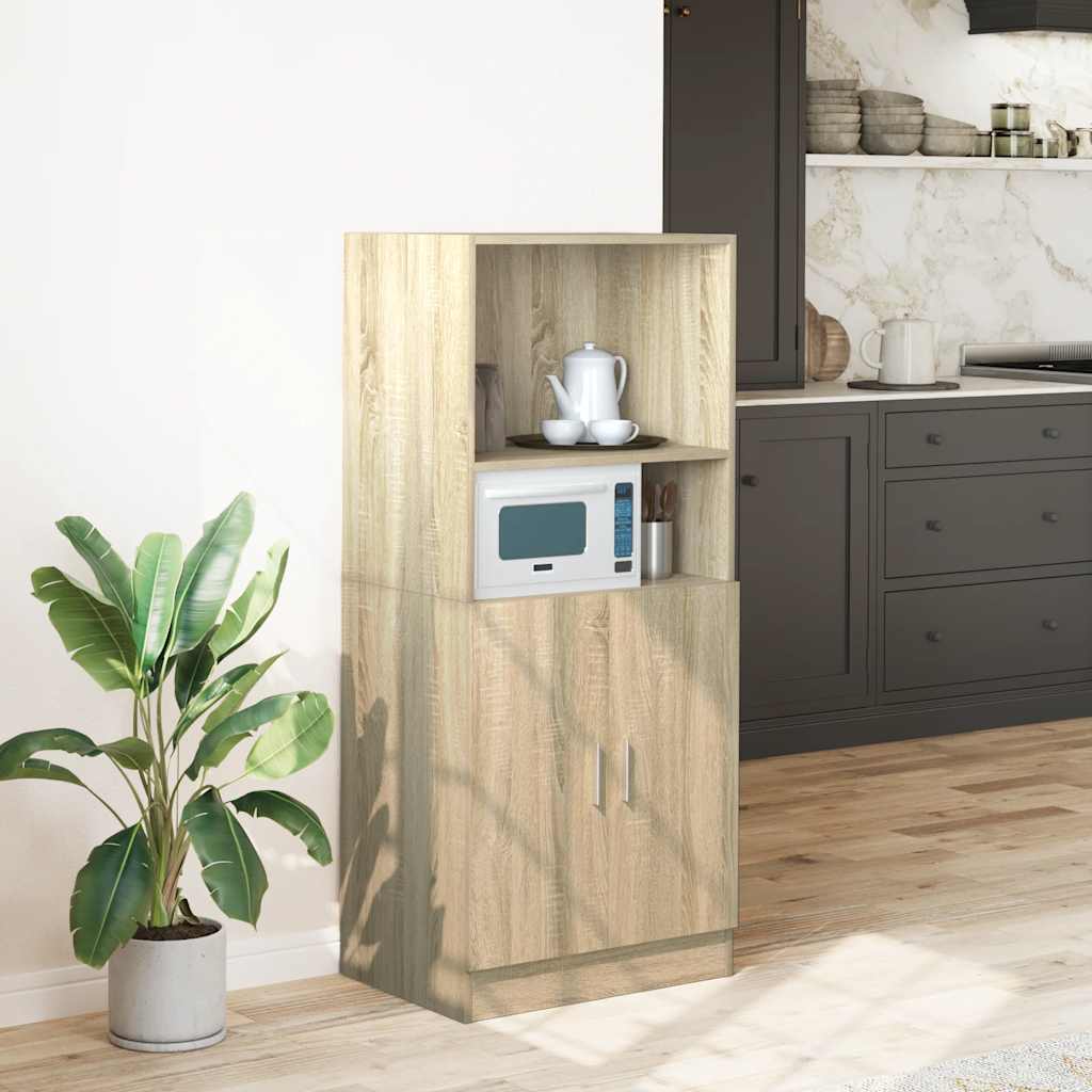 Keukenkast 57x41,5x131,5 cm bewerkt hout sonoma eikenkleurig