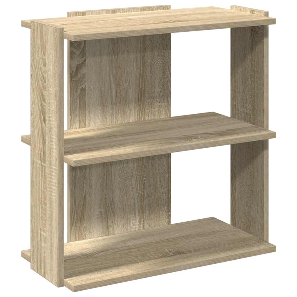 Boekenkast 3-laags 60x30x60 cm bewerkt hout sonoma eikenkleurig – afbeelding 2