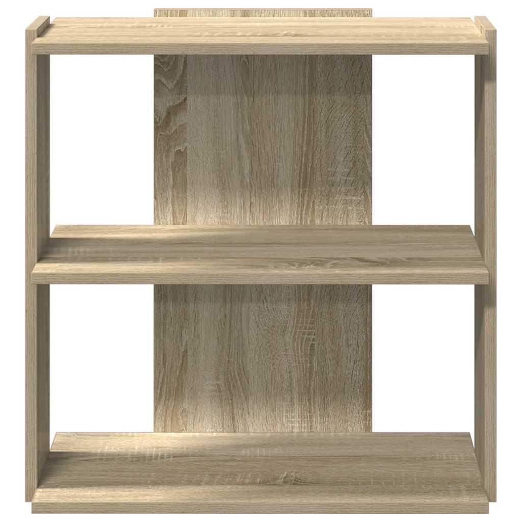 Boekenkast 3-laags 60x30x60 cm bewerkt hout sonoma eikenkleurig – afbeelding 3