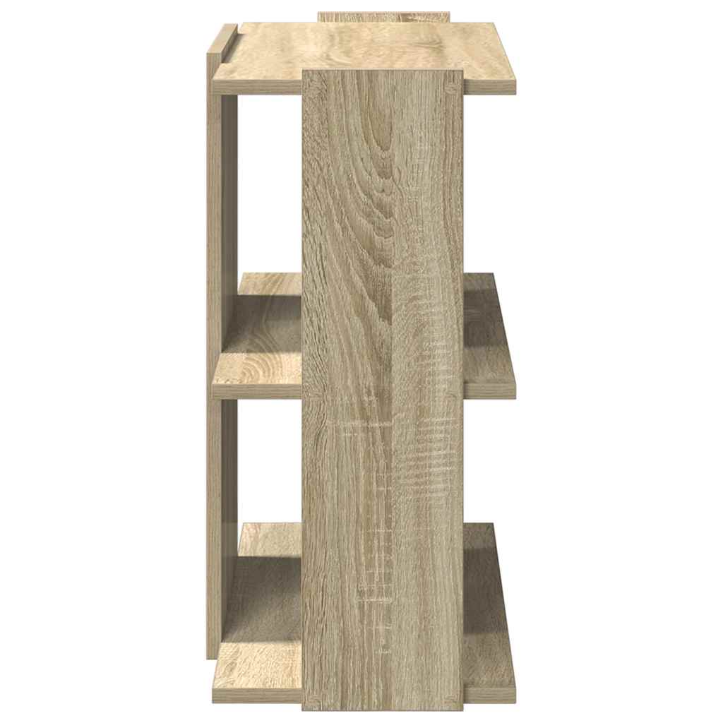 Boekenkast 3-laags 60x30x60 cm bewerkt hout sonoma eikenkleurig – afbeelding 4