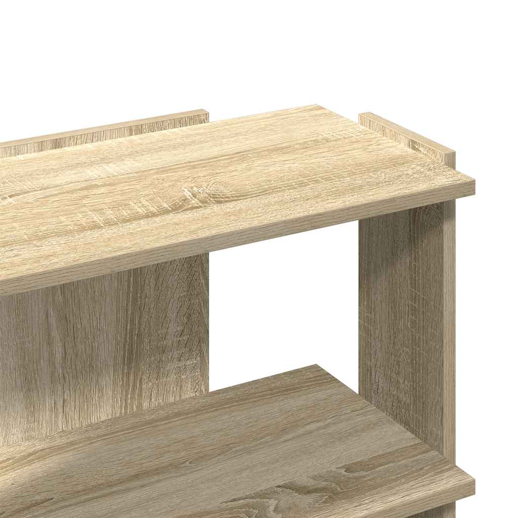 Boekenkast 3-laags 60x30x60 cm bewerkt hout sonoma eikenkleurig – afbeelding 6