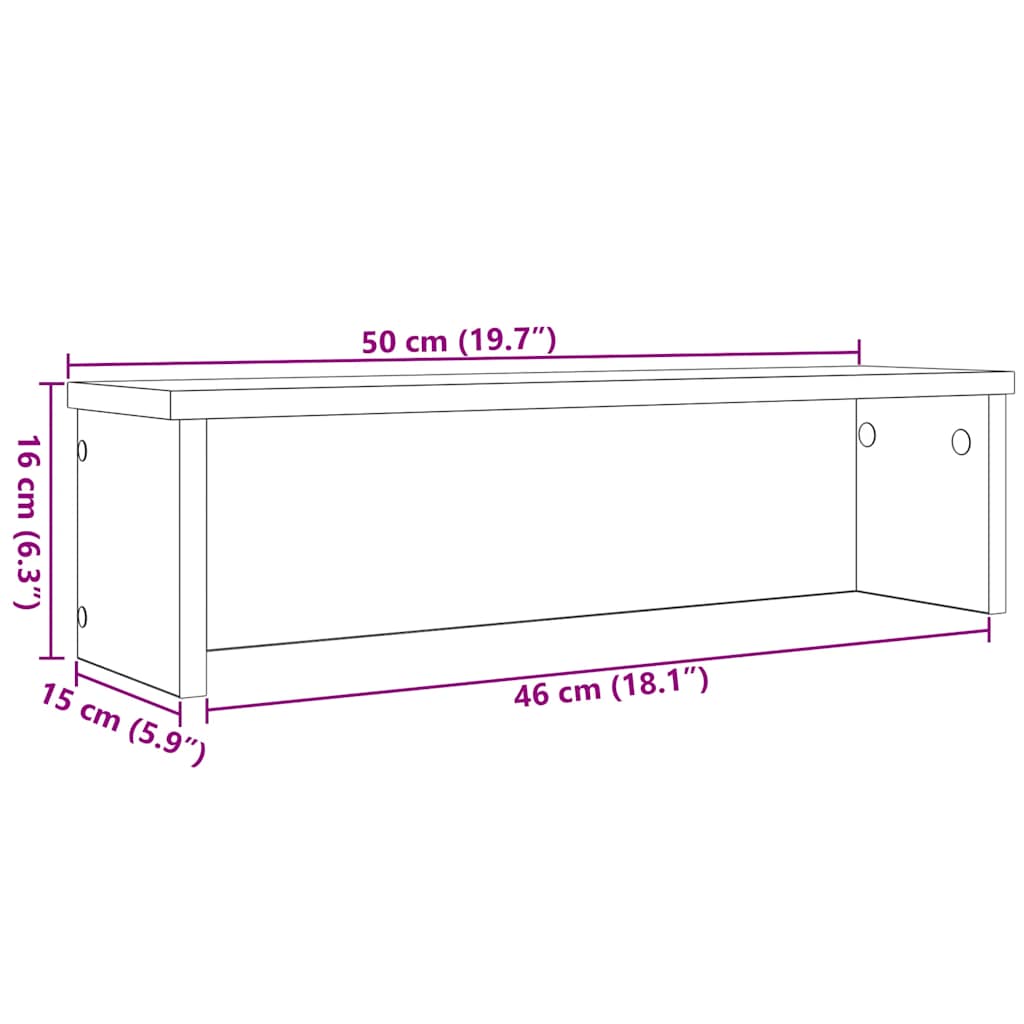 Keukenrek stapelbaar 50x15x16 cm bewerkt hout wit – afbeelding 8