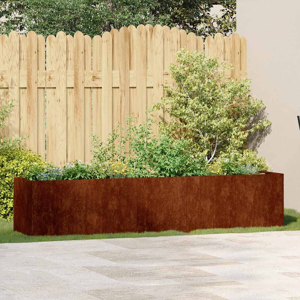 Plantenbak roestig 200x40x40 cm weervast staal