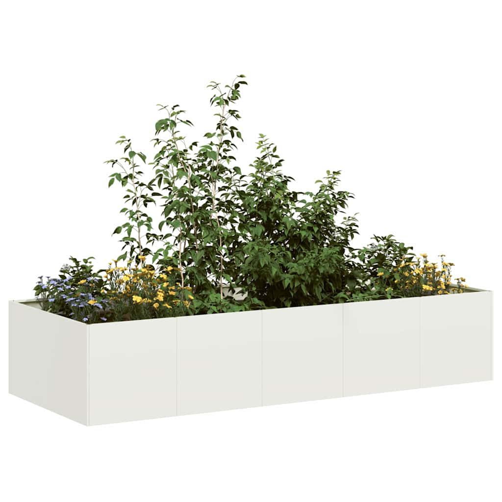 Plantenbak 200x80x40 cm staal wit – afbeelding 1