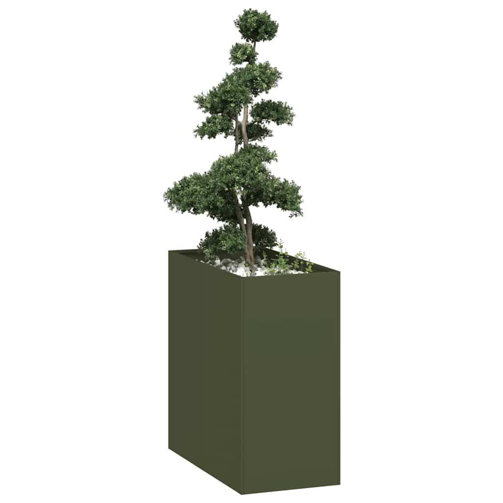 Plantenbak 40x80x80 cm staal olijfgroen – afbeelding 1