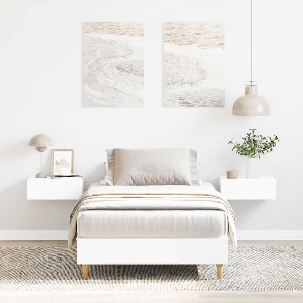 Bedframe zonder matras 100x200 cm spaanplaat wit – afbeelding 1