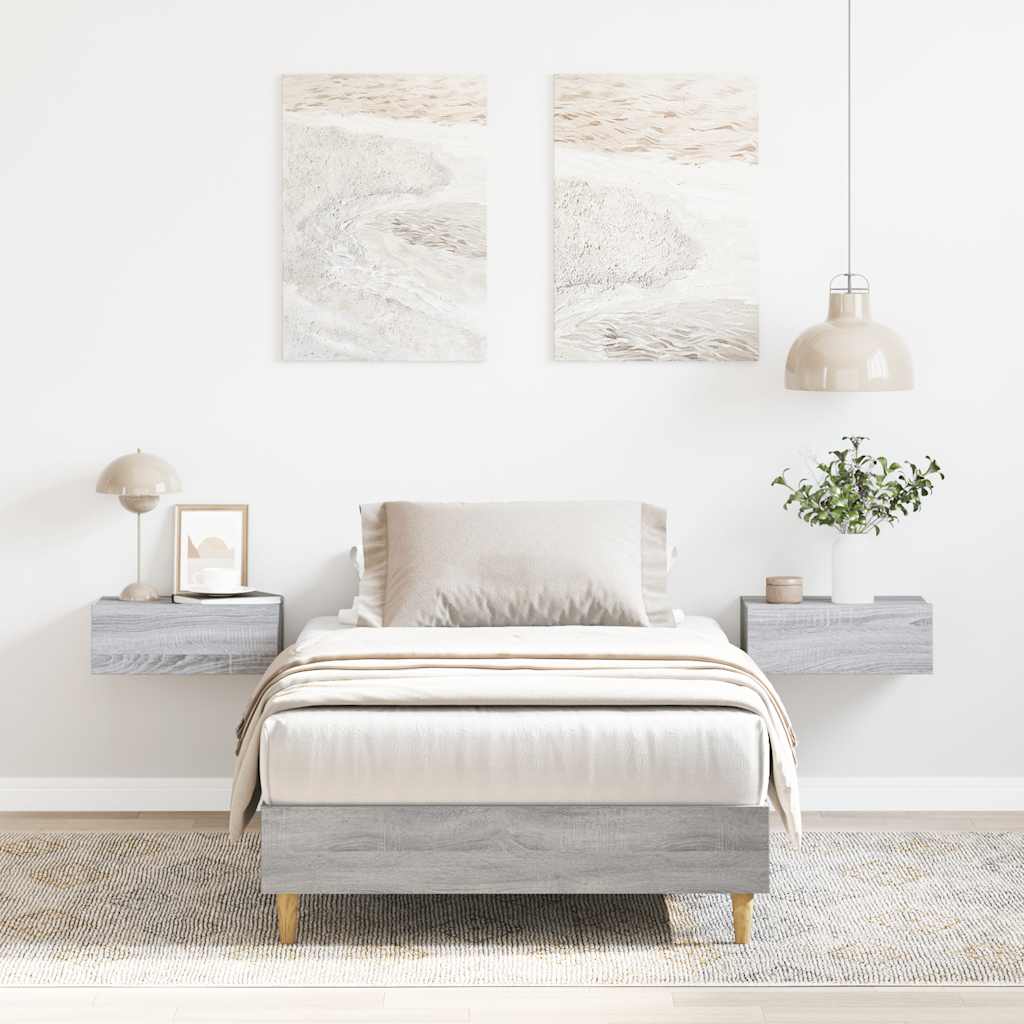 Bedframe zonder matras 90x190 cm spaanplaat grijs Sonoma – afbeelding 1