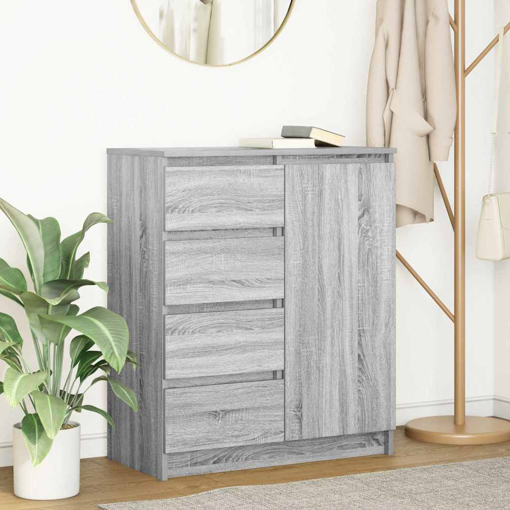 Dressoir met lades 71x35x84 cm spaanplaat grijs Sonoma – afbeelding 1